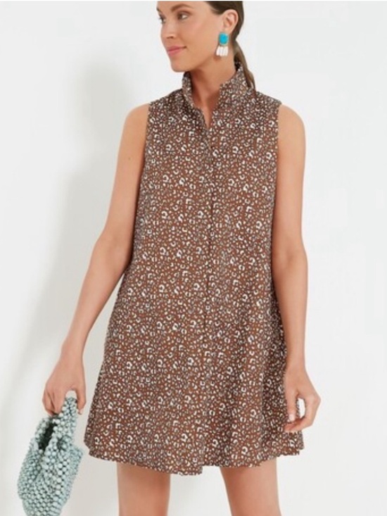 Tuckernuck Dresses & Skirts - Tuckernuck Brown Floral Leopard Sleeveless Mini Dress